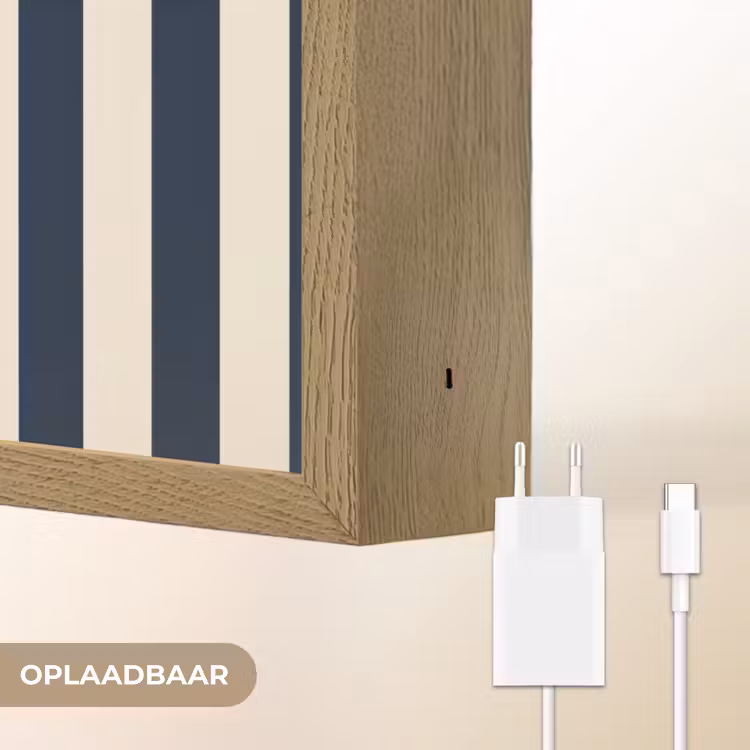 Lightbox - Wandlamp - Verticale strepen - Blauw - Crème — 7