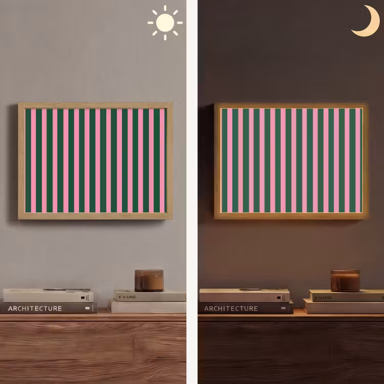 Lightbox - Wandlamp - Verticale strepen - Groen - Roze — 6