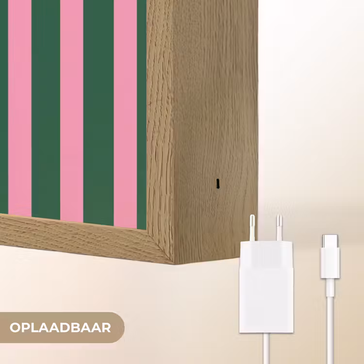 Lightbox - Wandlamp - Verticale strepen - Groen - Roze — 7