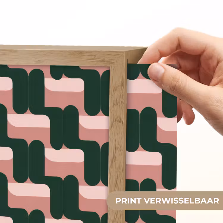 Lightbox - Wandlamp - Vlechtpatroon - Groen - Roze - Geometrisch — 5