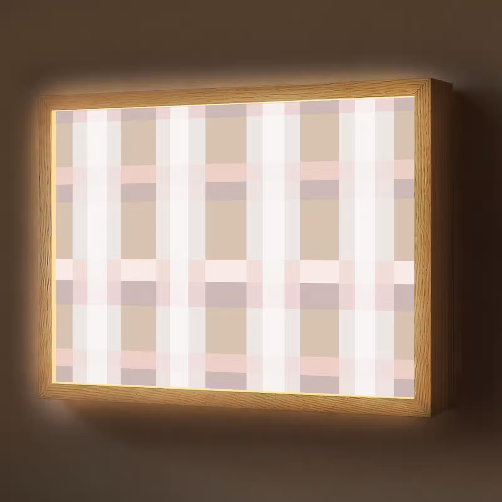 Lightbox - Wandlamp - Ruitpatroon - Aardetinten - Minimalistisch — 1