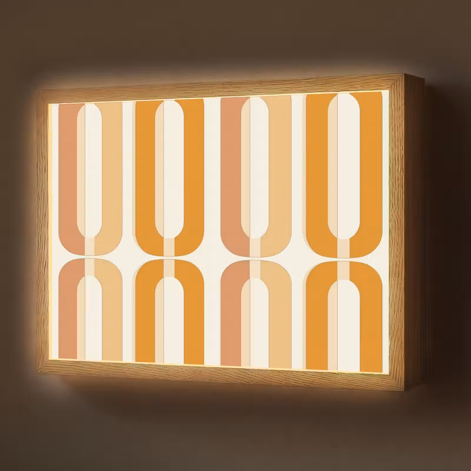 Lightbox - Wandlamp - U-vorm - Retro - Oranje — 1