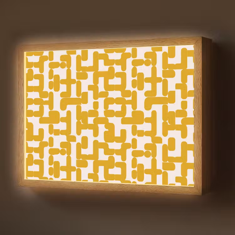 Lightbox - Wandlamp - Geel - Beige - Patroon — 1