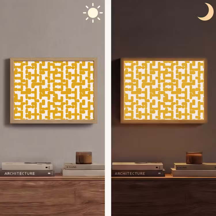 Lightbox - Wandlamp - Geel - Beige - Patroon — 6