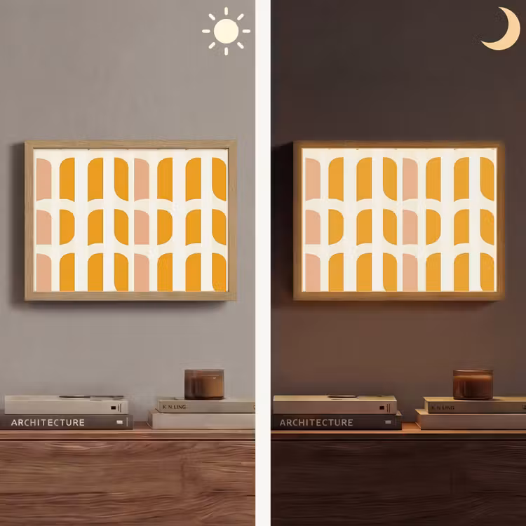 Lightbox - Wandlamp - Geometrisch - Patroon - Geel - Roze — 6