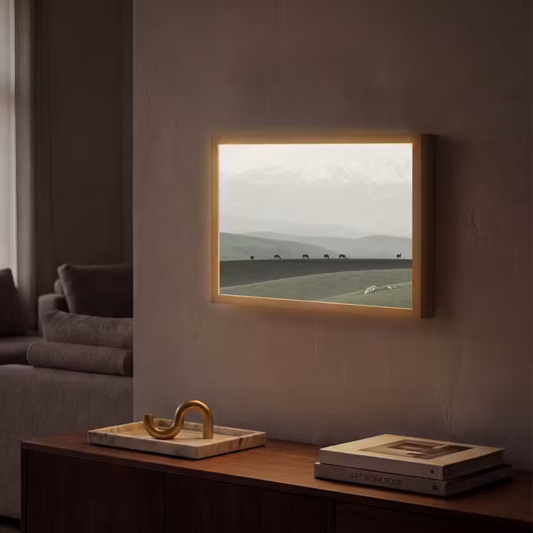 Lightbox - Wandlamp - Grijs - Berg - Paarden — 2