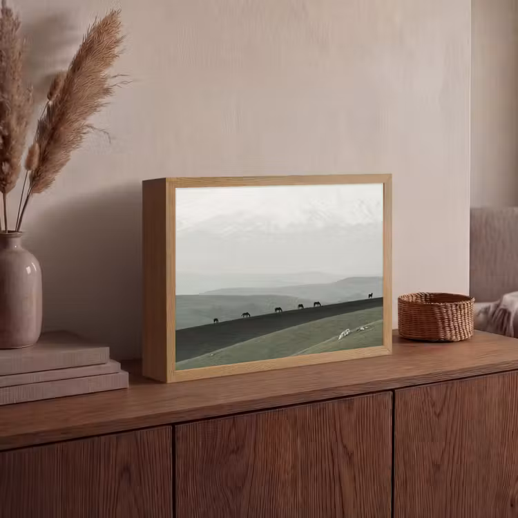 Lightbox - Wandlamp - Grijs - Berg - Paarden — 4
