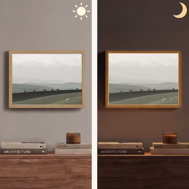 Lightbox - Wandlamp - Grijs - Berg - Paarden — 6