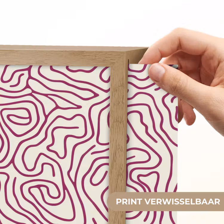 Lightbox - Wandlamp - Kronkelende lijn - Magenta - Crème — 5