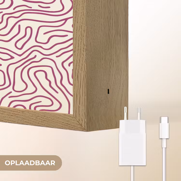 Lightbox - Wandlamp - Kronkelende lijn - Magenta - Crème — 7
