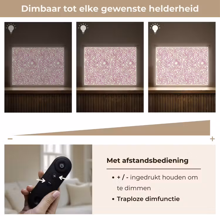 Lightbox - Wandlamp - Kronkelende lijn - Magenta - Crème — 9