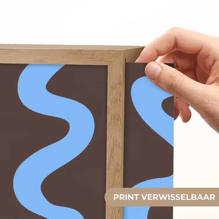Lightbox - Wandlamp - Kronkelende lijnen - Blauw - Bruin - Minimalistisch — 5