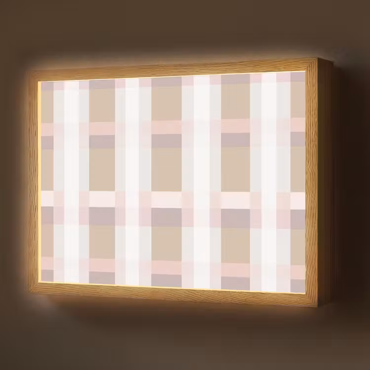 Lightbox - Wandlamp - Ruitpatroon - Aardetinten - Minimalistisch — 1
