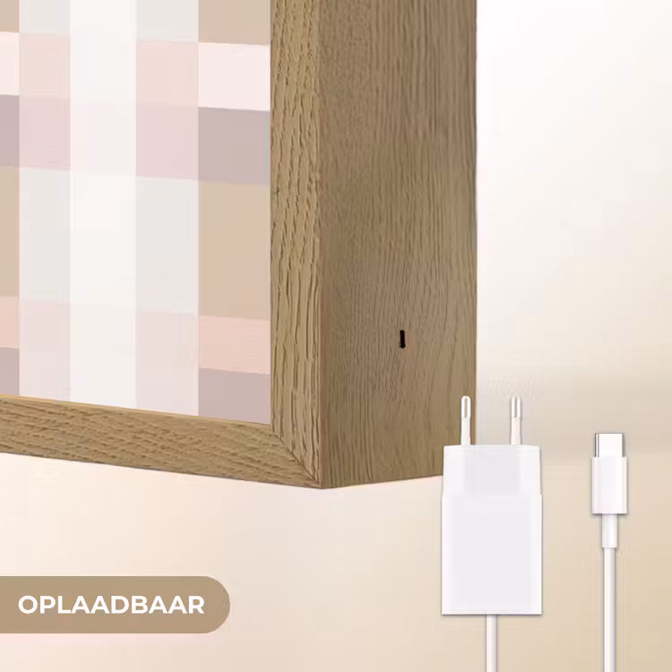 Lightbox - Wandlamp - Ruitpatroon - Aardetinten - Minimalistisch — 7