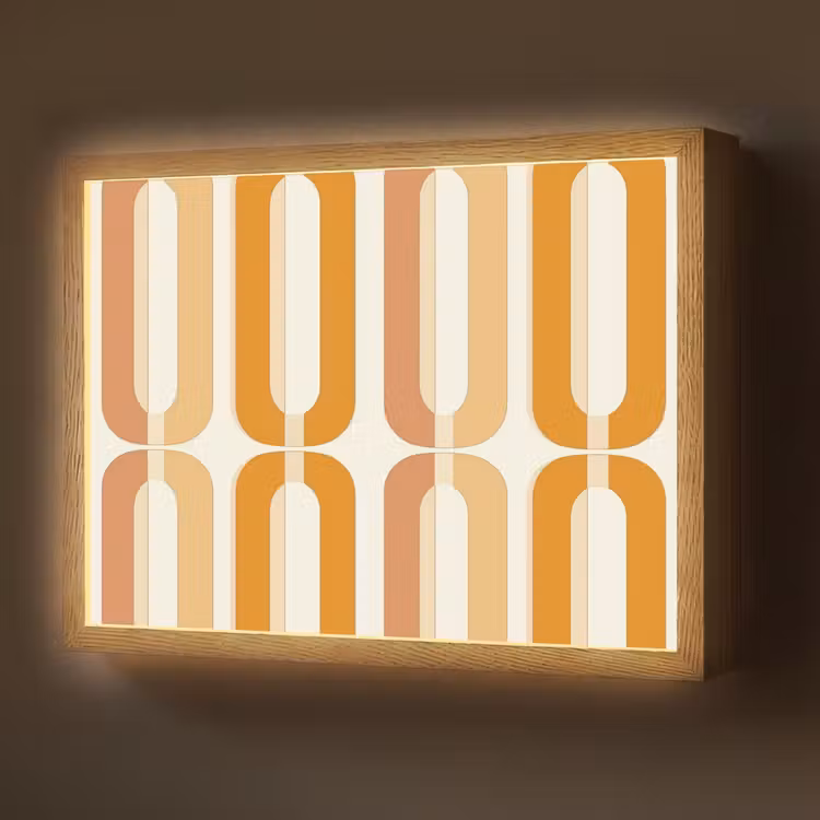 Lightbox - Wandlamp - U-vorm - Retro - Oranje — 1
