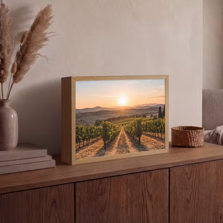 Lightbox - Wandlamp - Wijngaard - Zonsondergang - Landschap — 4