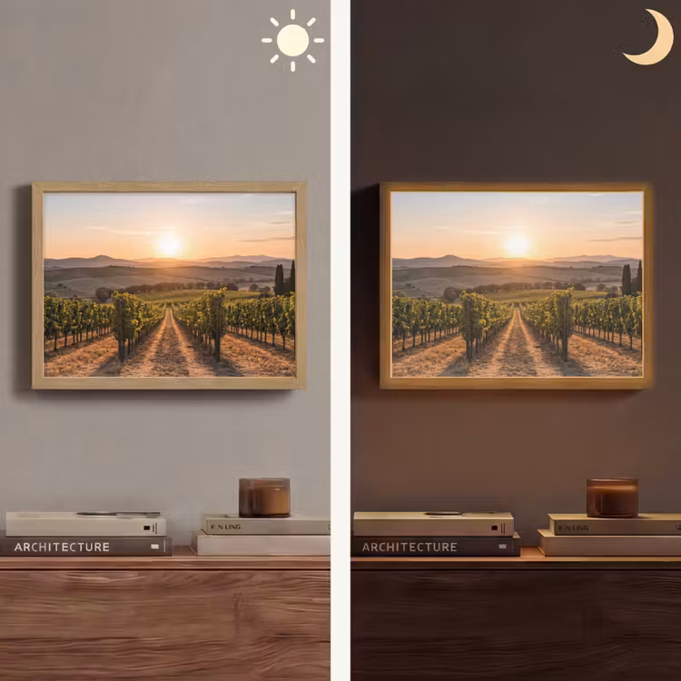 Lightbox - Wandlamp - Wijngaard - Zonsondergang - Landschap — 6
