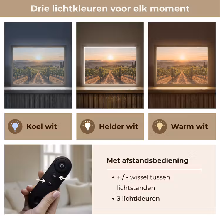 Lightbox - Wandlamp - Wijngaard - Zonsondergang - Landschap — 8