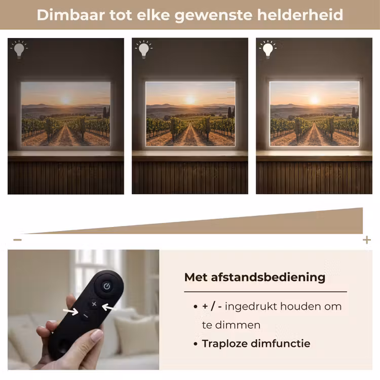 Lightbox - Wandlamp - Wijngaard - Zonsondergang - Landschap — 9