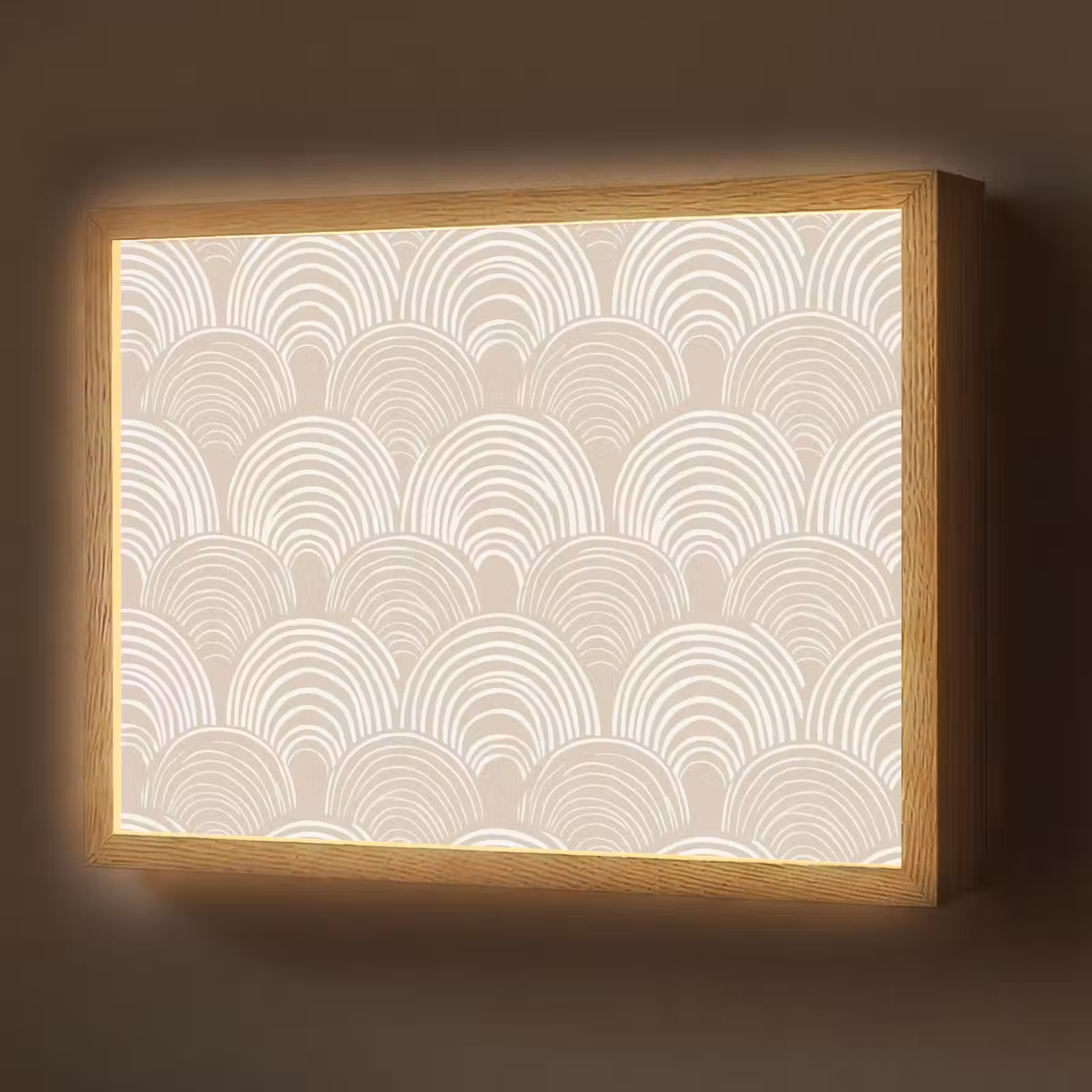 Lightbox - Wandlamp - Golven - Structuur - Beige — 1