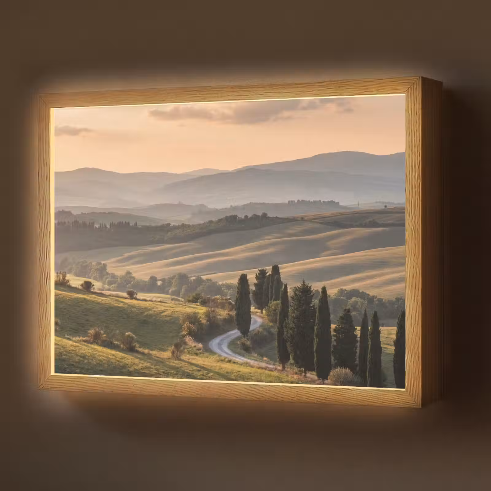 Lightbox - Wandlamp - Toscaans - Landschap - Heuvels — 1