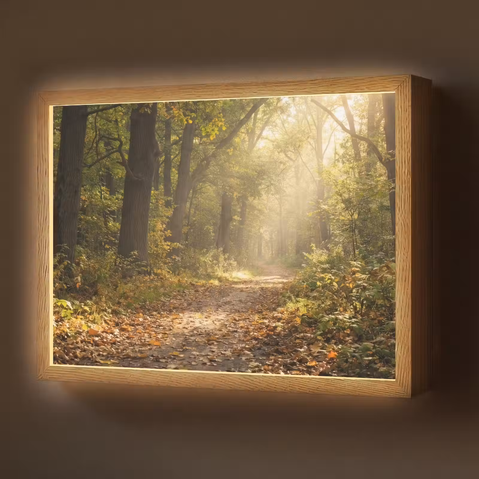 Lightbox - Wandlamp - Zonlicht - Bospad - Bomen — 1