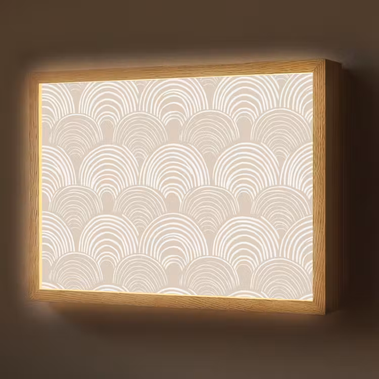 Lightbox - Wandlamp - Golven - Structuur - Beige — 1