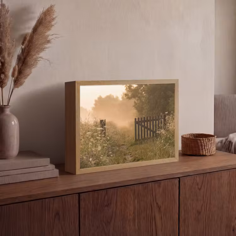 Lightbox - Wandlamp - Hek - Natuur - Mist - Veld — 4