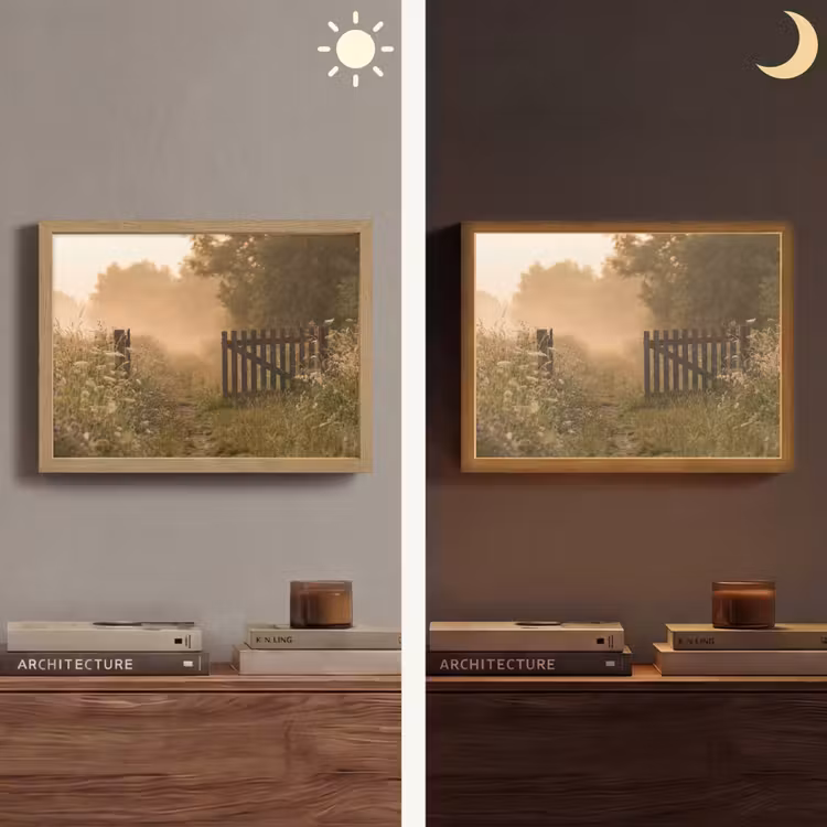 Lightbox - Wandlamp - Hek - Natuur - Mist - Veld — 6
