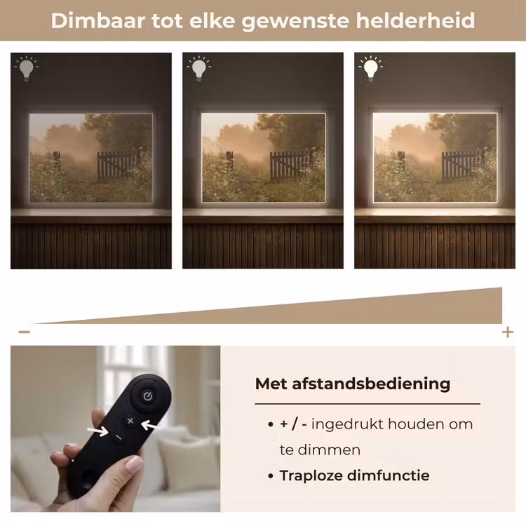 Lightbox - Wandlamp - Hek - Natuur - Mist - Veld — 9