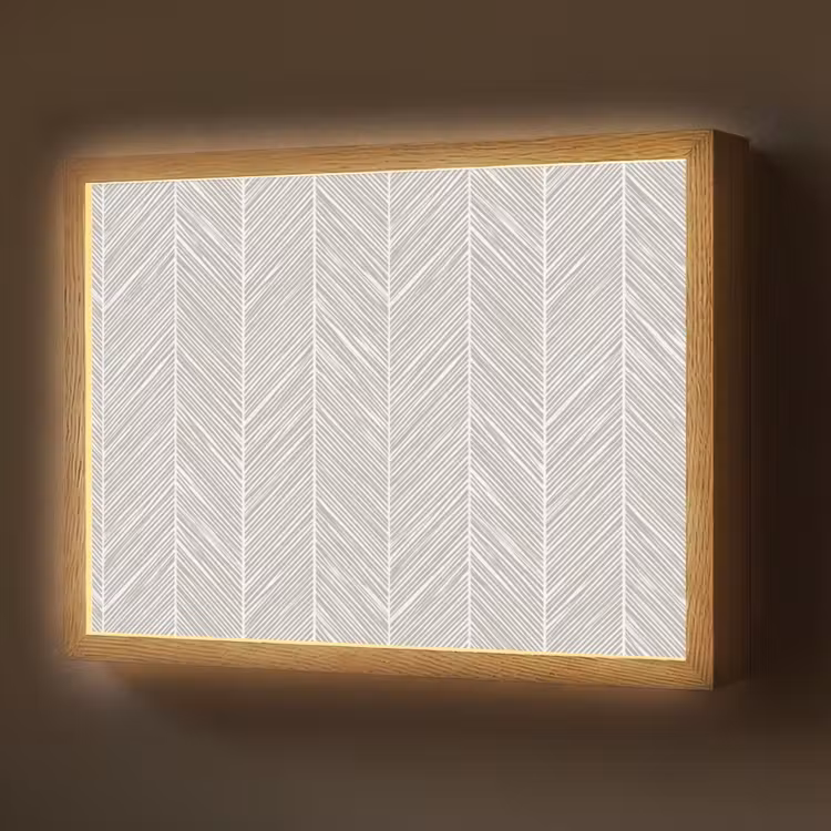 Lightbox - Wandlamp - Klassiek - Visgraat - Grijs — 1