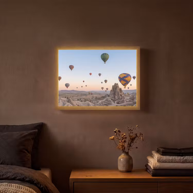 Lightbox - Wandlamp - Luchtballonnen - Rotsen - Zonsopgang — 3