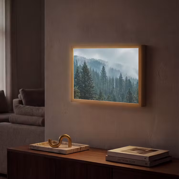 Lightbox - Wandlamp - Naaldwoud - Bergen - Mist — 2
