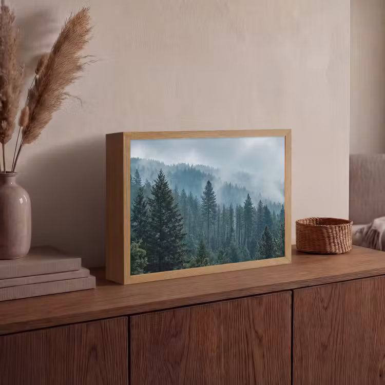 Lightbox - Wandlamp - Naaldwoud - Bergen - Mist — 4