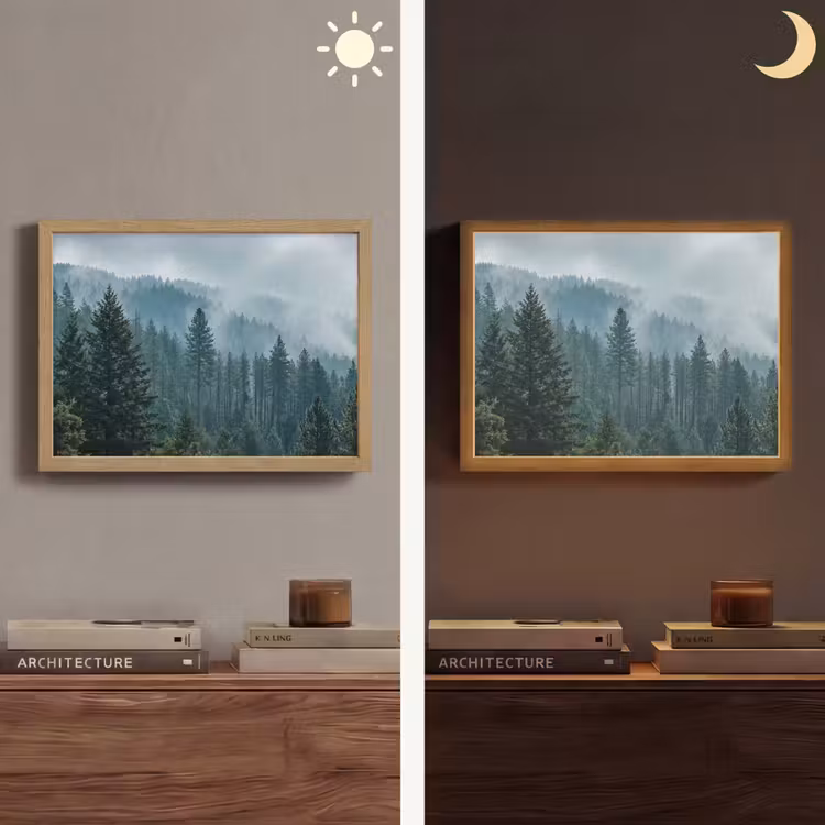 Lightbox - Wandlamp - Naaldwoud - Bergen - Mist — 6