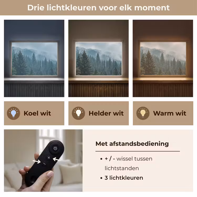 Lightbox - Wandlamp - Naaldwoud - Bergen - Mist — 8