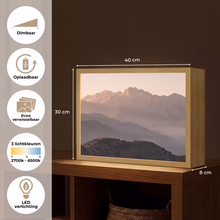 Lightbox - Wandlamp - Panorama - Landschap - Bergen — 10