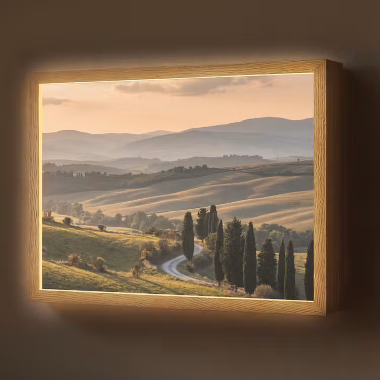 Lightbox - Wandlamp - Toscaans - Landschap - Heuvels — 1