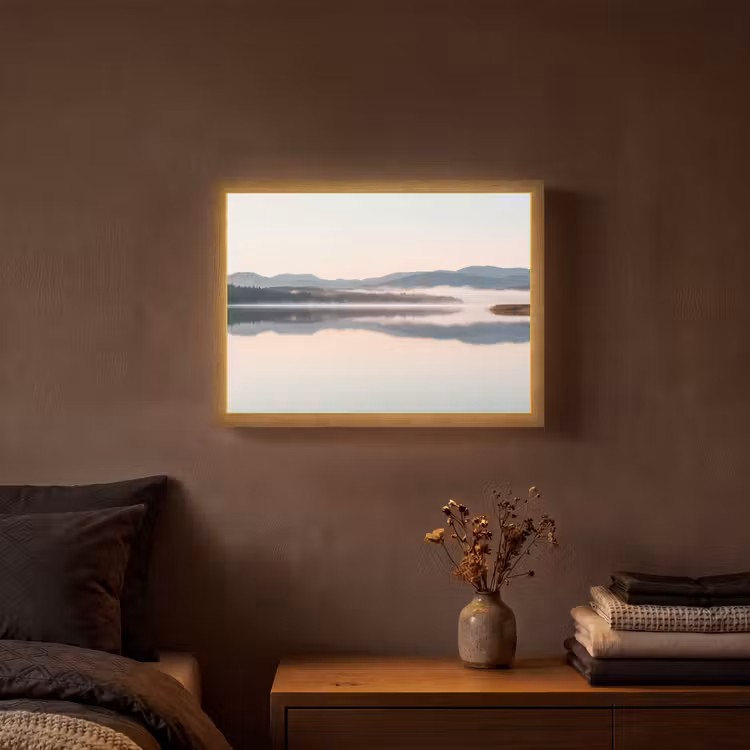 Lightbox - Wandlamp - Water - Bomen - Mistlaag — 3