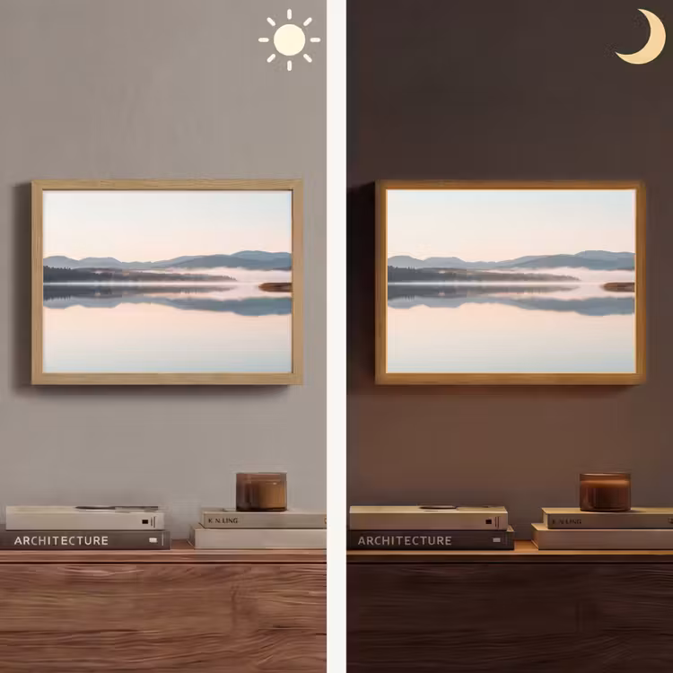 Lightbox - Wandlamp - Water - Bomen - Mistlaag — 6