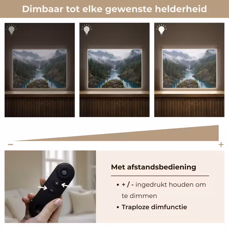 Lightbox - Wandlamp - Waterval - Bomen - Bergen — 9