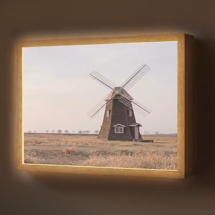 Lightbox - Wandlamp - Windmolens - Landschap - Veld — 1