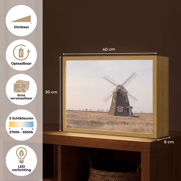 Lightbox - Wandlamp - Windmolens - Landschap - Veld — 10