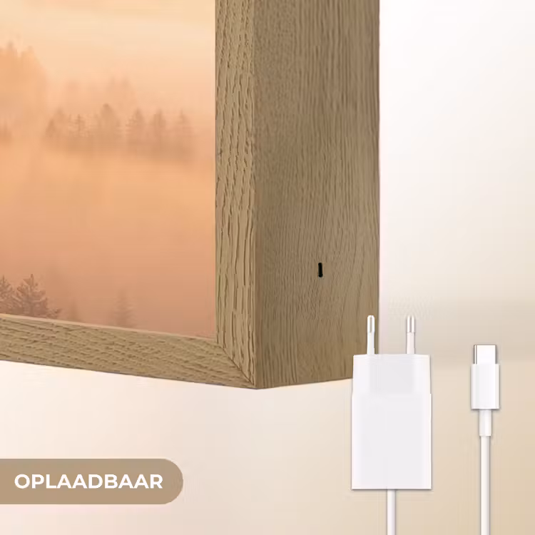 Lightbox - Wandlamp - Zonlicht - Mist - Bergen - Bomen — 7