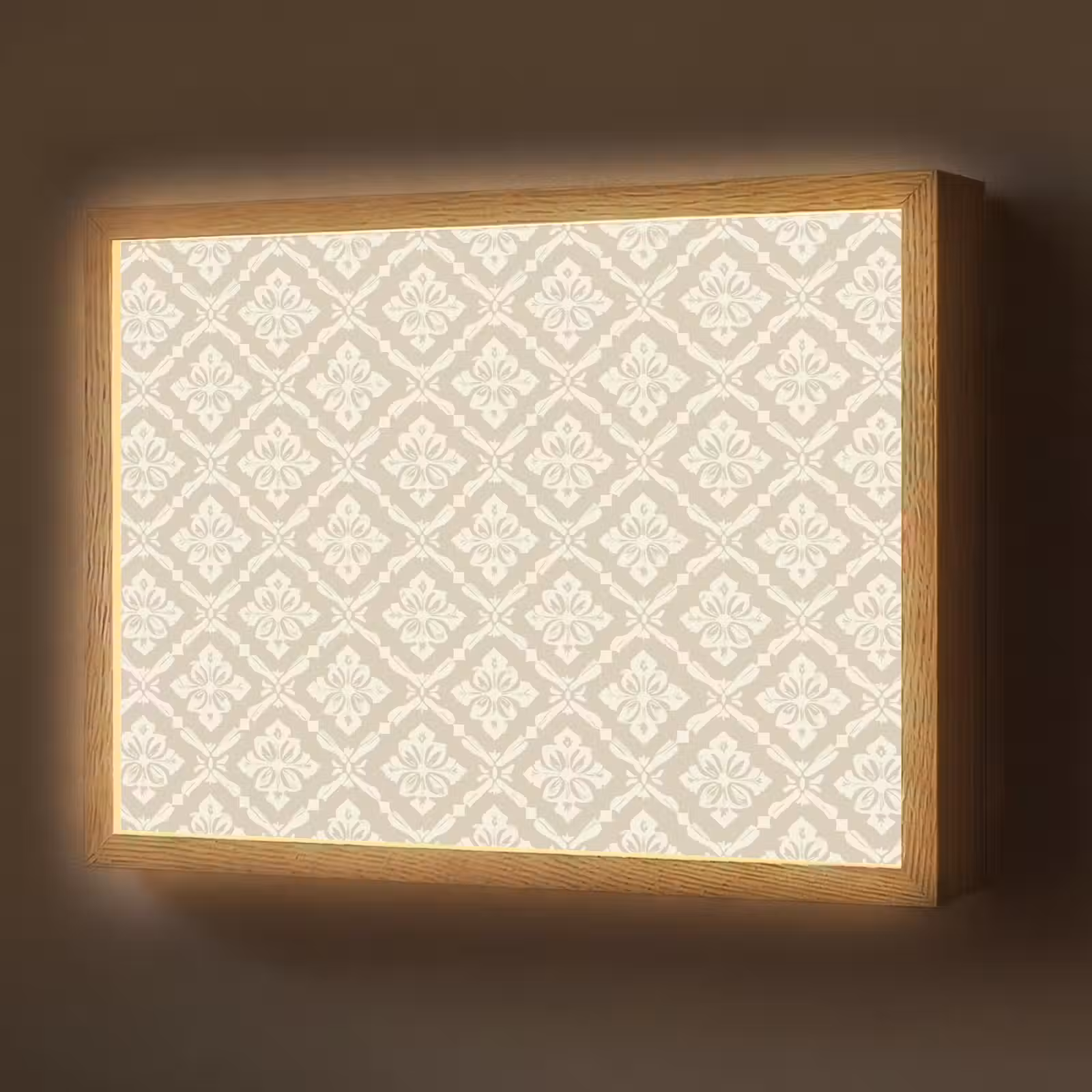Lightbox - Wandlamp - Floraal - Ornament - Beige — 1