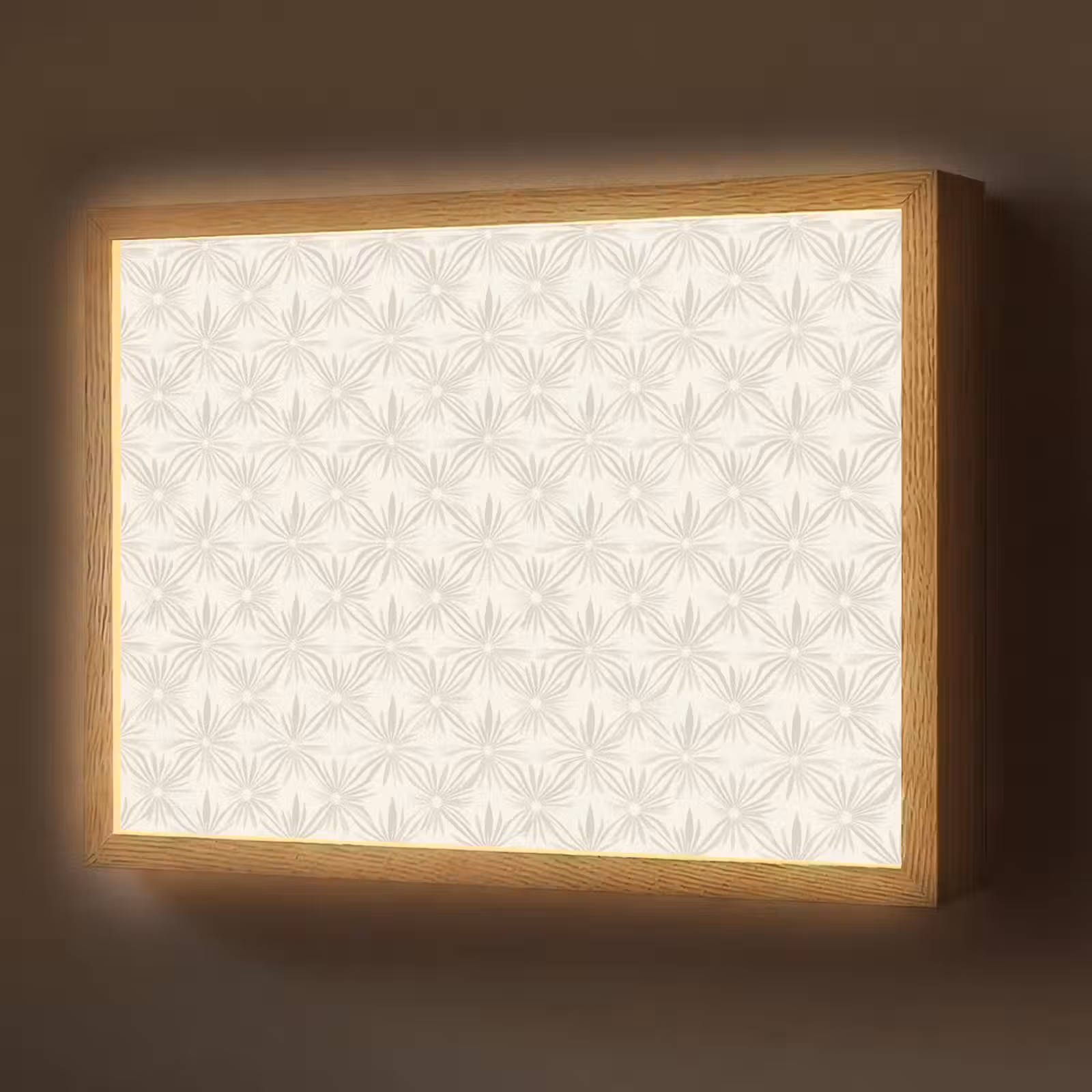 Lightbox - Wandlamp - Patroon - Bloemen - Beige — 1