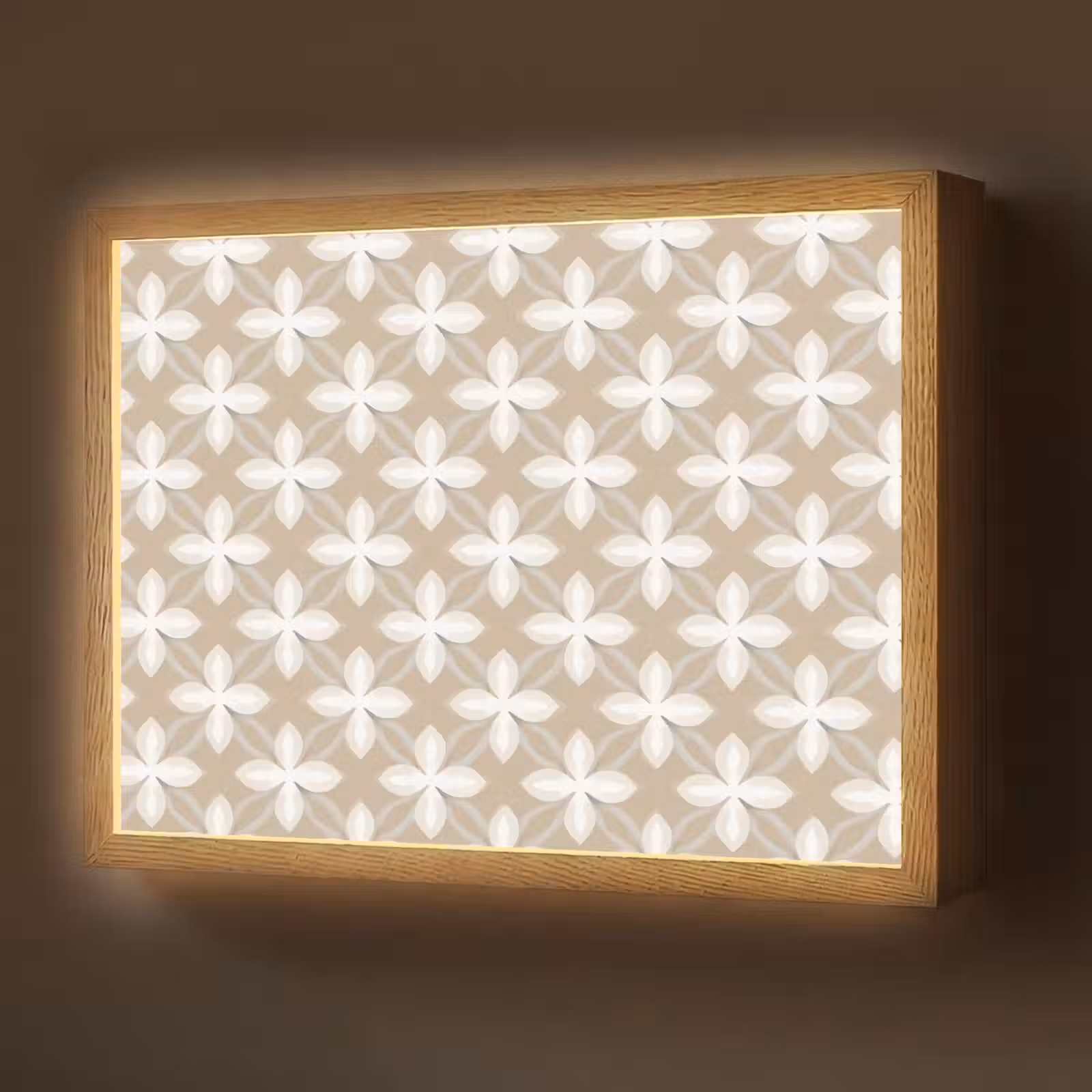 Lightbox - Wandlamp - Patroon - Symmetrisch - Beige — 1