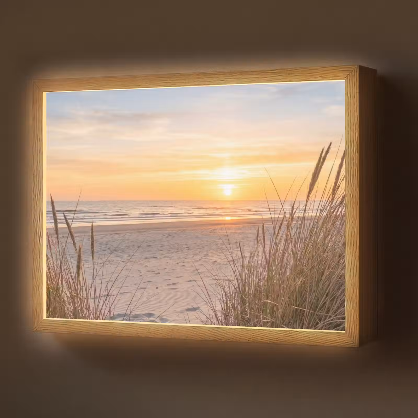 Lightbox - Wandlamp - Zonsondergang - Duinen - Zee — 1