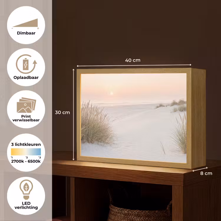 Lightbox - Wandlamp - Horizon - Duinlandschap - Zand — 10