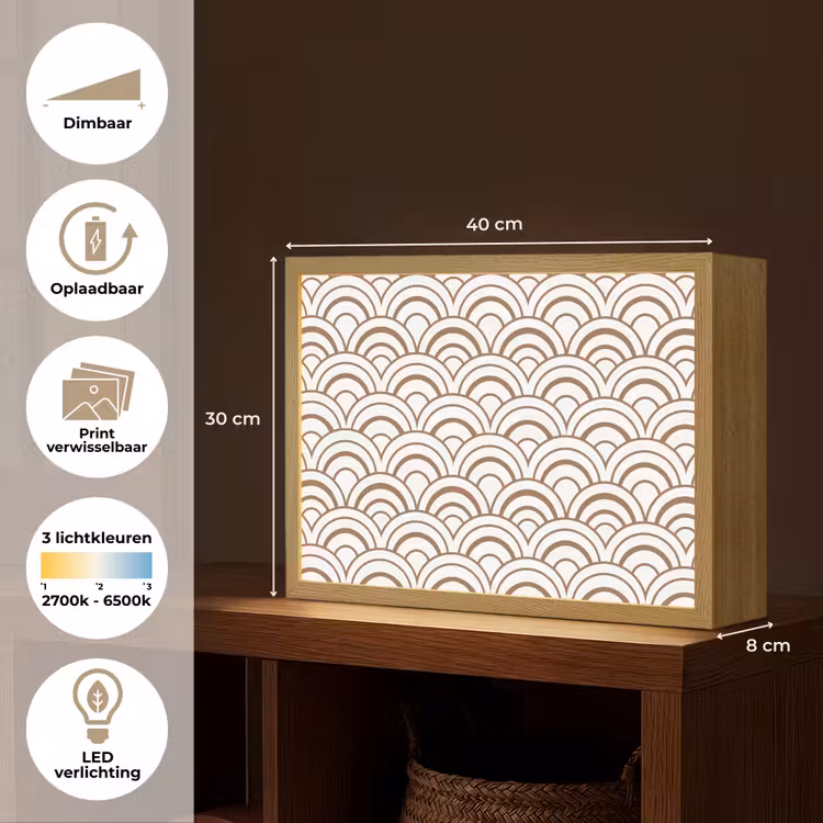 Lightbox - Wandlamp - Klassiek - Motief - Terracotta — 10